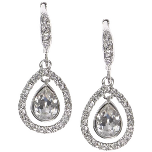 Givenchy NWT Crystal Orbital Pave Drop Silver-Toned Earrings